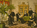 Free Picture of President Garfield and Family in a Library