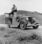 Free Picture of Dorothea Lange on Top of a Car