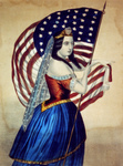 Free Picture of Woman Carrying the Star Spangled Banner