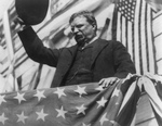 Free Picture of President Theodore Roosevelt Waving Hat