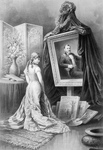 Free Picture of Woman Looking at Painting of Ulysses S Grant
