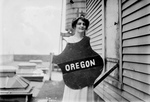 Free Picture of Margaret Howe Holding Oregon Shield