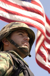 Free Picture of Soldier and American Flag