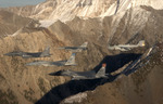 Free Picture of Five Fighter Jets Over Sawtooth Mountains