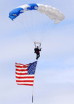 Free Picture of Parachuting With an American Flag