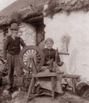 Free Picture of Couple Using a Spinning Wheel