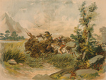 Free Picture of Buffalo Being Hunted By Indians
