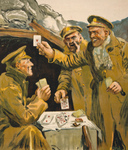 Free Picture of Soldiers Playing Cards