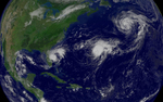 Free Picture of Tropical Storm Ophelia, Hurricanes Nate and Maria