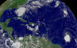 Free Picture of Hurricane Frances and Hurricane Ivan