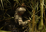 Free Picture of Army Soldier Wading in Water