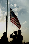 Free Picture of Soldiers Saluting the American Flag