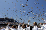 Free Picture of Sailors Throwing Hats at a Graduation Ceremony