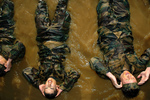 Free Picture of Soldiers Doing Bicycle Kicks in Water