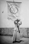 Free Picture of Susan B Anthony With a Votes For Women Flag