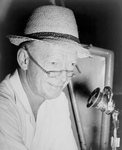 Free Picture of Red Barber at Microphone