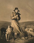 Free Picture of Shepherd in the Wind With His Dog and Sheep