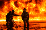 Free Picture of Firemen Fighting a Fire