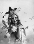 Free Picture of Little Girl With Butterflies
