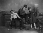 Free Picture of Elderly Man With Children and a Dog on a Pier