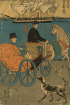 Free Picture of Man in a Carriage, a Dog Alongside