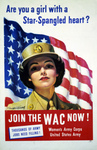 Free Picture of WAC Woman With American Flag
