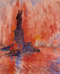 Free Picture of New York and Statue of Liberty in Fire