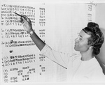 Free Picture of Shirley Chisholm Looking at Numbers on a Board