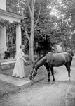 Free Picture of Helen Keller With a Horse in 1907