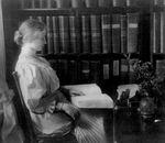 Free Picture of Helen Keller Reading Braille