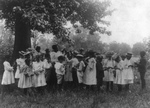 Free Picture of African American School Children and Teacher Outdoors