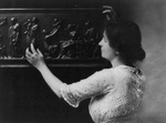 Free Picture of Helen Adams Keller Touching a Sculpture