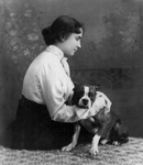 Free Picture of Helen Keller With a Dog