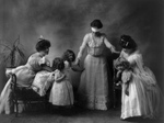 Free Picture of Women and Children Playing Blind Man’s Bluff