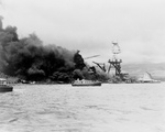 Free Picture of USS Arizona in Flames