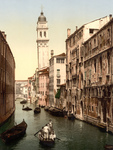 Free Picture of Gondolas and Waterfront Buildings, Venice