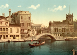 Free Picture of Gondola and Waterfront Buildings, Venice