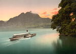 Free Picture of Ship on Lake Lucerne at Sunset