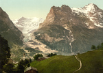 Free Picture of Church With a View of Eiger Mountain Baregg Glacier