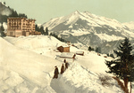 Free Picture of People Walking in a Snow Path, Leysin, Switzerland