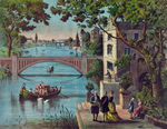 Free Picture of Benjamin Franklin and People by River