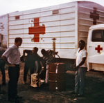 Free Picture of Red Cross Truck Fueling Up Before Distributing Food to the Refugee Relief Camps During the Nigerian-Biafran War