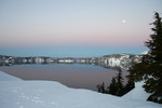 Full Moon Over Crater Lake at Dusk