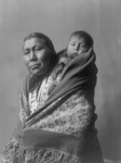 Hidatsa Indian Mother With a Baby on Her Back