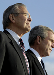 Donald H Rumsfeld and George W Bush