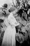 Helen Keller in a Sunflower Garden