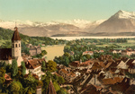 Village of Thun and Lake Thun in Switzerland