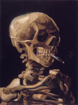 Picture of Vincent Van Gogh’s Painting of a Human Skeleton Smoking a Cigarette