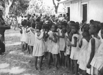 Group of Local Children Waiting to Receive a Smallpox Inoculation - 1968