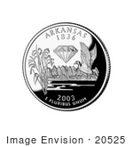 #20525 Stock Photography Of Rice Stalks Diamond And Mallard Duck On The Arkansas State Quarter